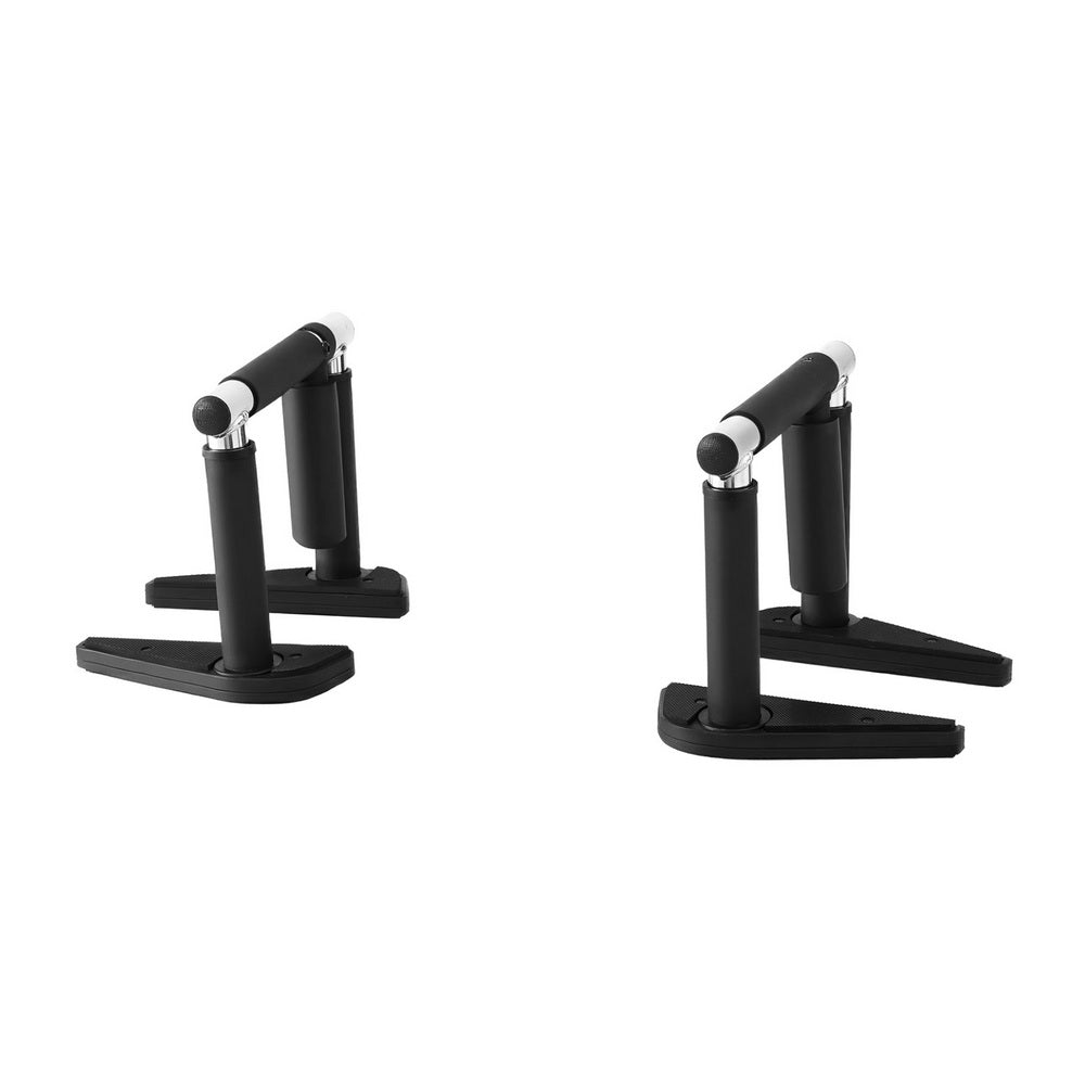 Pull Up Bar & Dip Station Set of 2 | Portable Foldable Multi Gym | 120kg Capacity | Black