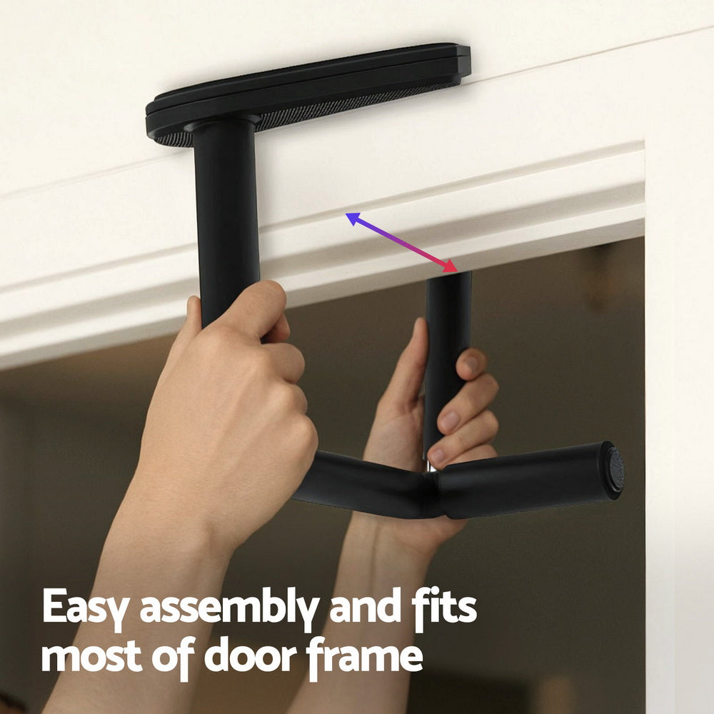 Pull Up Bar & Dip Station Set of 2 | Portable Foldable Multi Gym | 120kg Capacity | Black