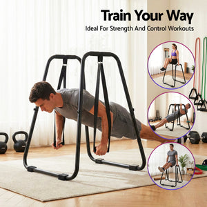 Dip Station Parallel Bars | Heavy Duty | Home Gym Calisthenics | Black