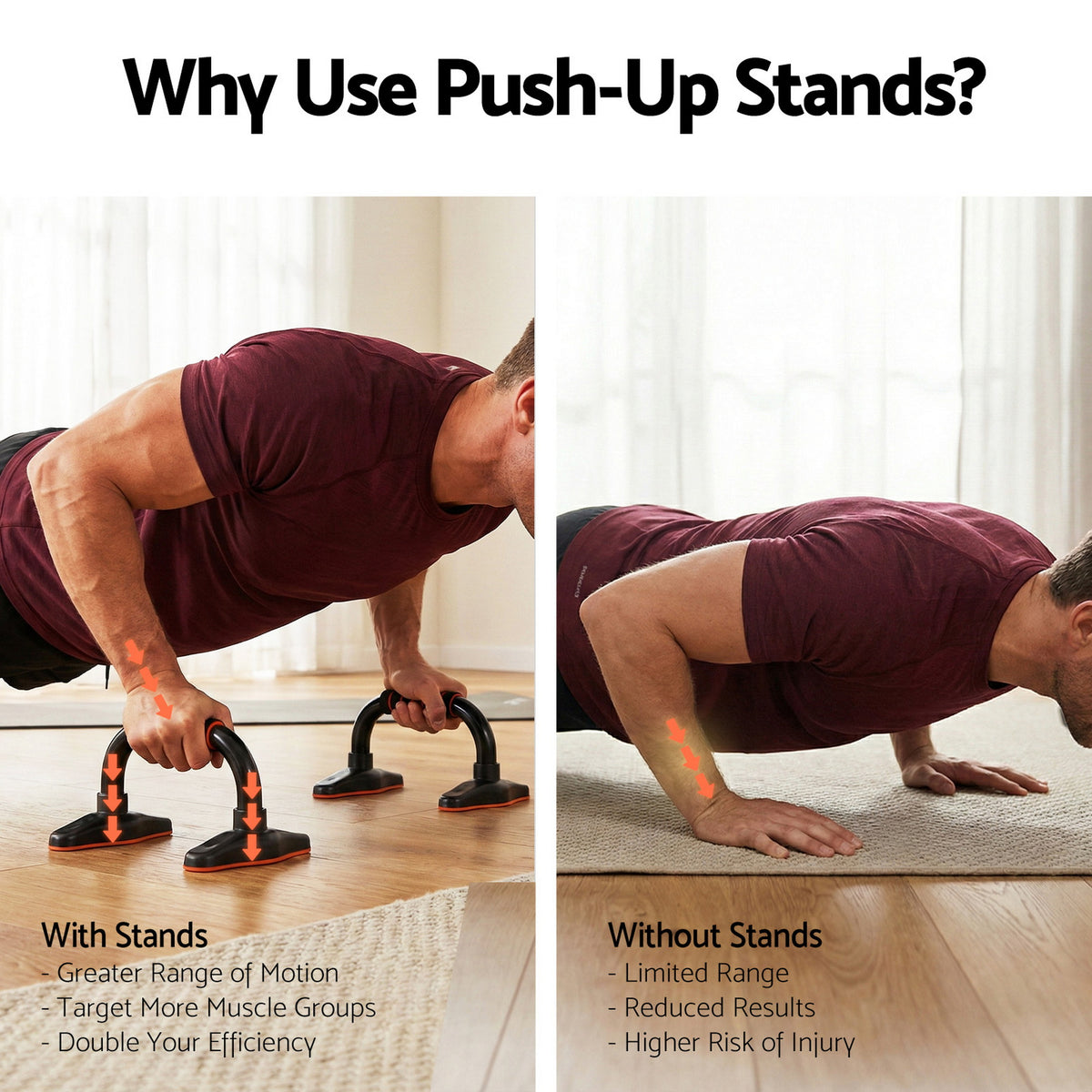 Push Up Bars | Fitness Strength Training Handles | Home Gym