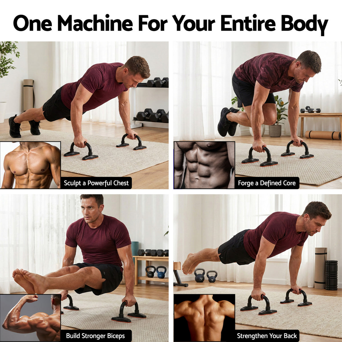 Push Up Bars | Fitness Strength Training Handles | Home Gym