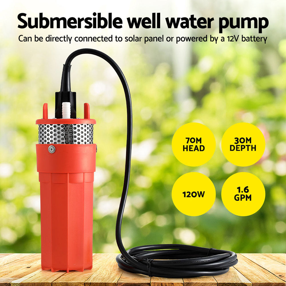 Submersible Solar Water Pump | 24V | 70M Head | Deep Well Bore | Self-Priming