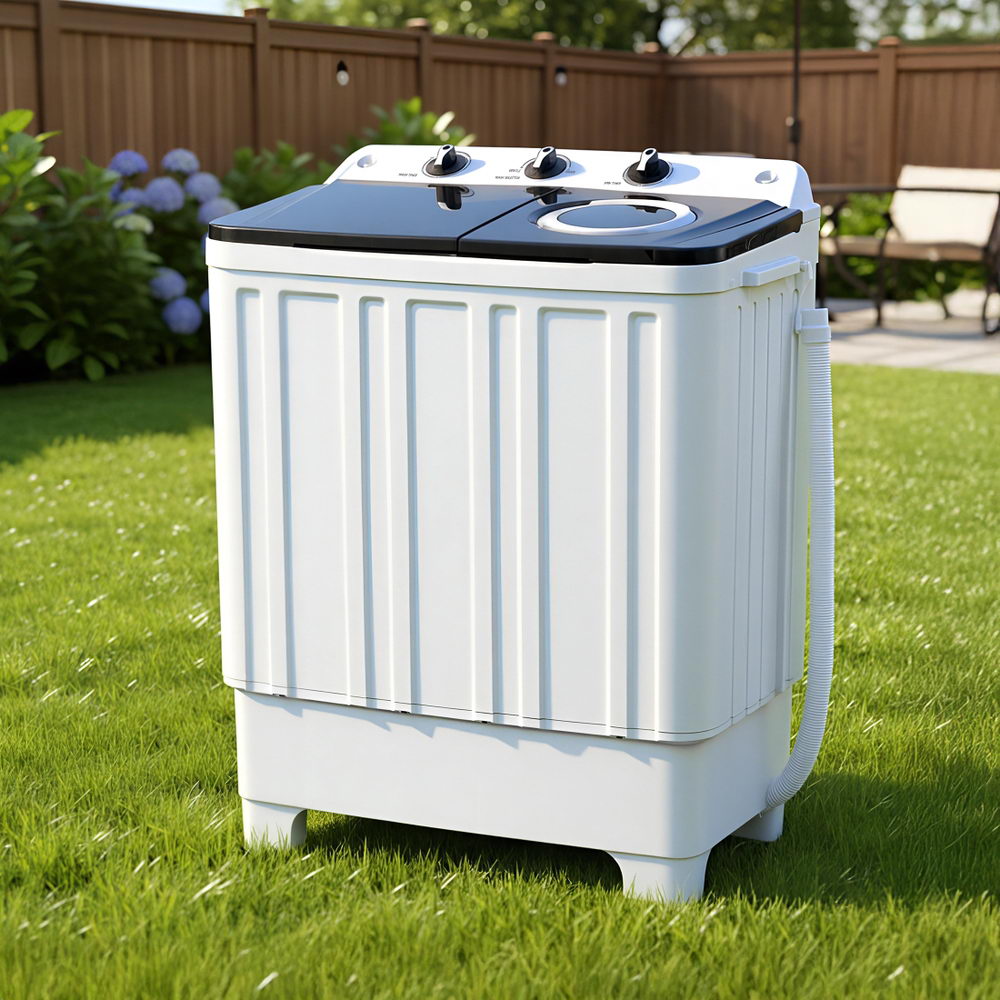 Twin Tub Portable Washer | 7kg | Compact Laundry | White