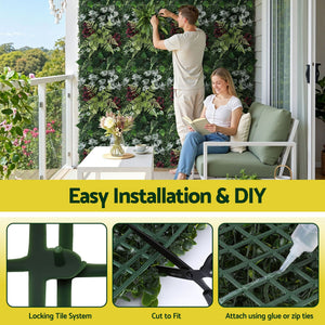 Gardeon 4PCS Artificial Plant Wall Panels 40X60CM Boxwood Panel Flower Backdrop Backyard Green Decor
