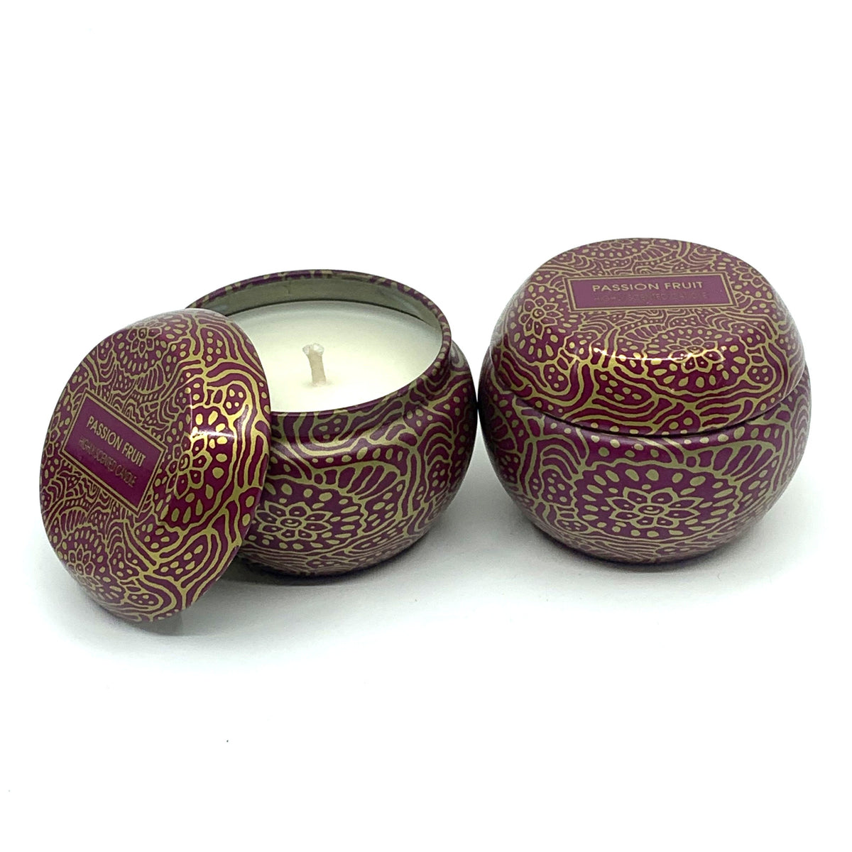 Passion Fruit Fragranced Soy Candle | 65mm x 50mm | 2 Pack