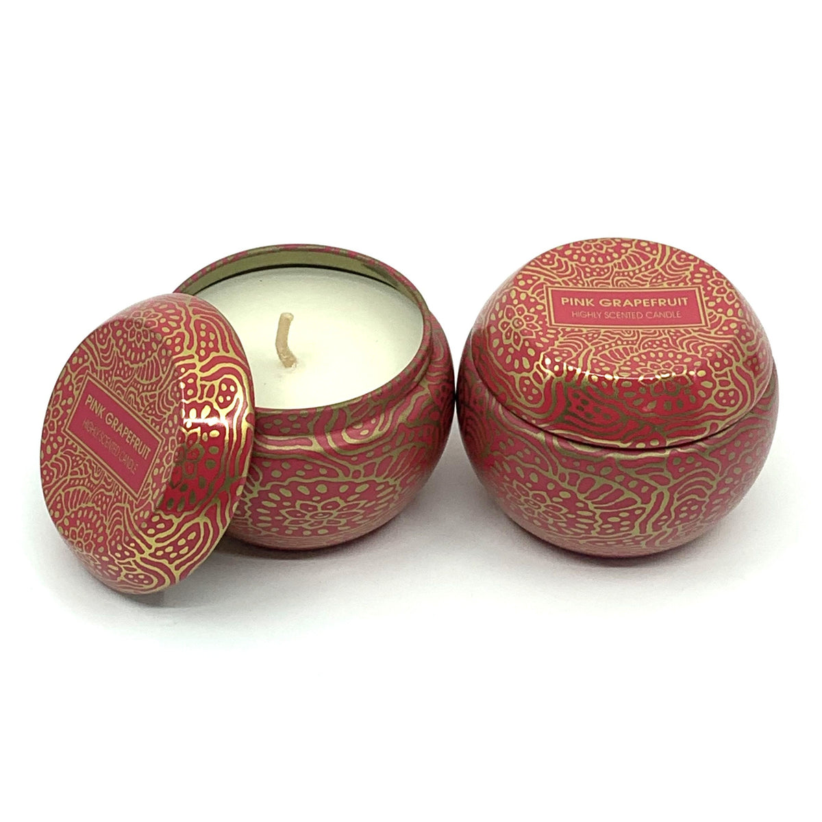 Pink Grapefruit Fragranced Soy Candle | 65mm x 50mm | 2 Pack