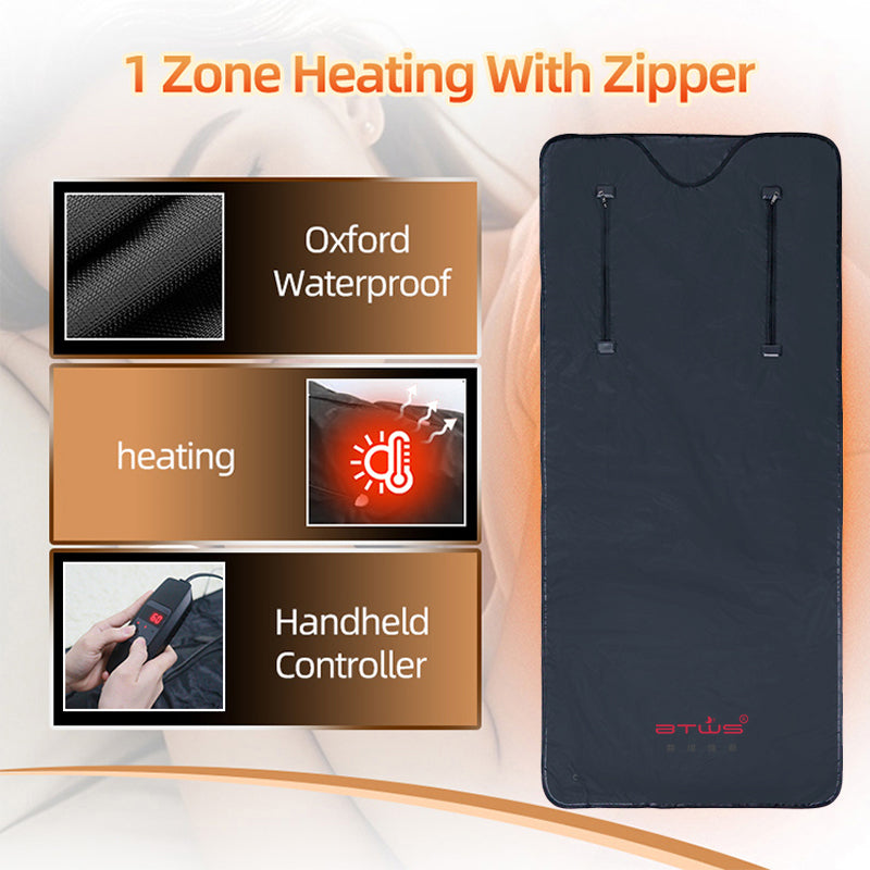 Portable Infrared Sauna Blanket | 220–240V AU Plug | 1-Zone Full Body Heating | 35–80°C | Timer 10–60 Min