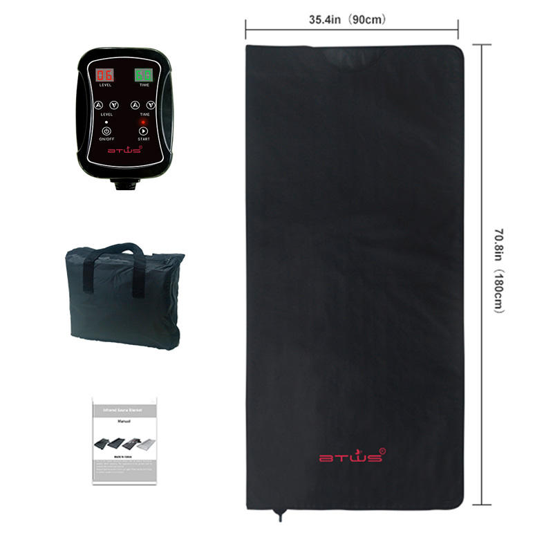 Portable Sauna Blanket | Australian 220–240V AU Plug | Zipper PU Leather | 1-Zone Heat | 35–80°C (Level 1–6) | 1–60 Min Timer | 450–600W