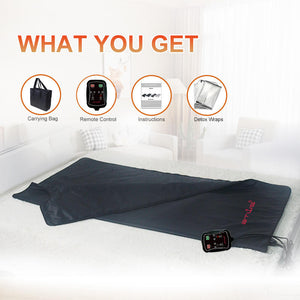 Portable Sauna Blanket | Australian 220–240V AU Plug | Zipper PU Leather | 1-Zone Heat | 35–80°C (Level 1–6) | 1–60 Min Timer | 450–600W