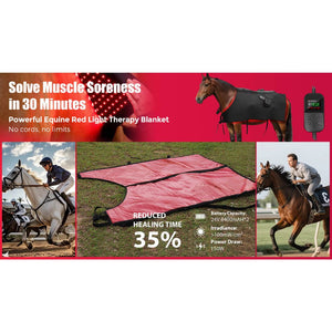 Professional Portable LED Red & Near-Infrared Light Therapy Pad for Horses | 660nm + 850nm Dual Wavelength | Rechargeable & Wireless | Large Coverage Wrap