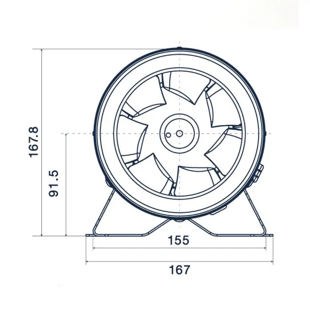 Pro Grow Dragon Series EC Inline Duct Fan 150mm | Aeroblast 583 Pa Pressure | Speed Controller + 2.5m Cord