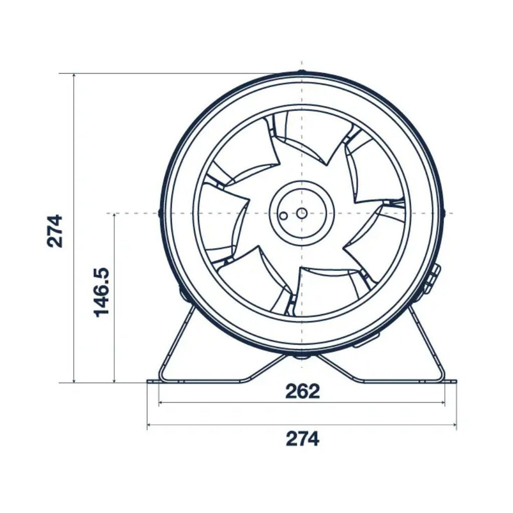 Pro Grow Dragon Series EC Inline Duct Fan 250mm | Aeroblast 805 Pa Pressure | Speed Controller + 2.5m Cord