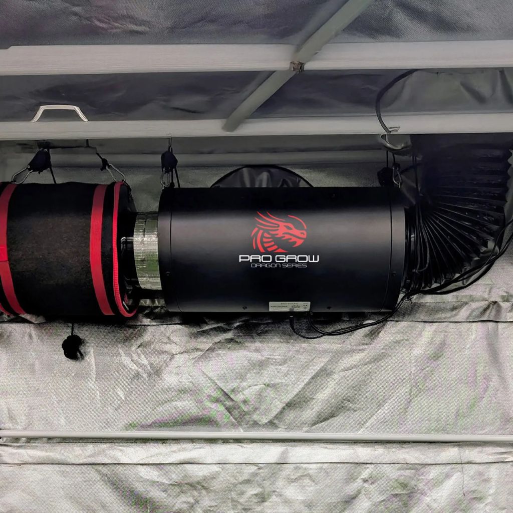 Pro Grow Dragon Series Silenced EC Duct Fan 125mm | Quiet Aeroblast Inline | Speed Controller + 2.5m Cord