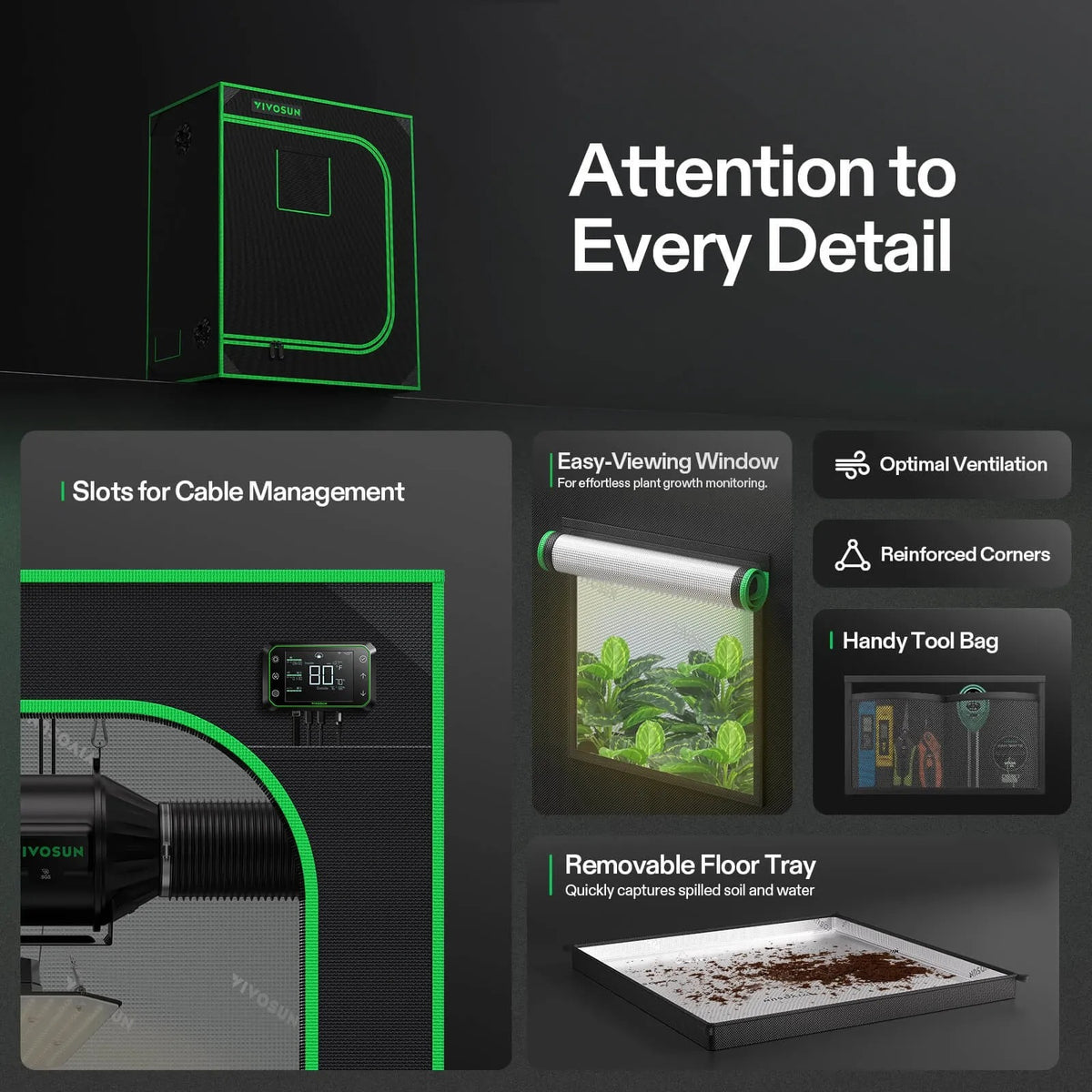 Propagation Grow Tent | 45cm x 76cm x 91cm | 600D Oxford | Lightproof Mylar Interior