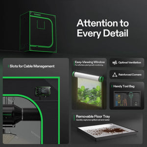 Propagation Grow Tent | 45cm x 76cm x 91cm | 600D Oxford | Lightproof Mylar Interior