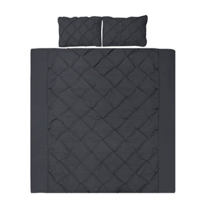 Bedding | Quilt Cover Set | Diamond Pinch Black | Queen
