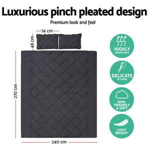 Bedding | Quilt Cover Set | Diamond Black | Super King