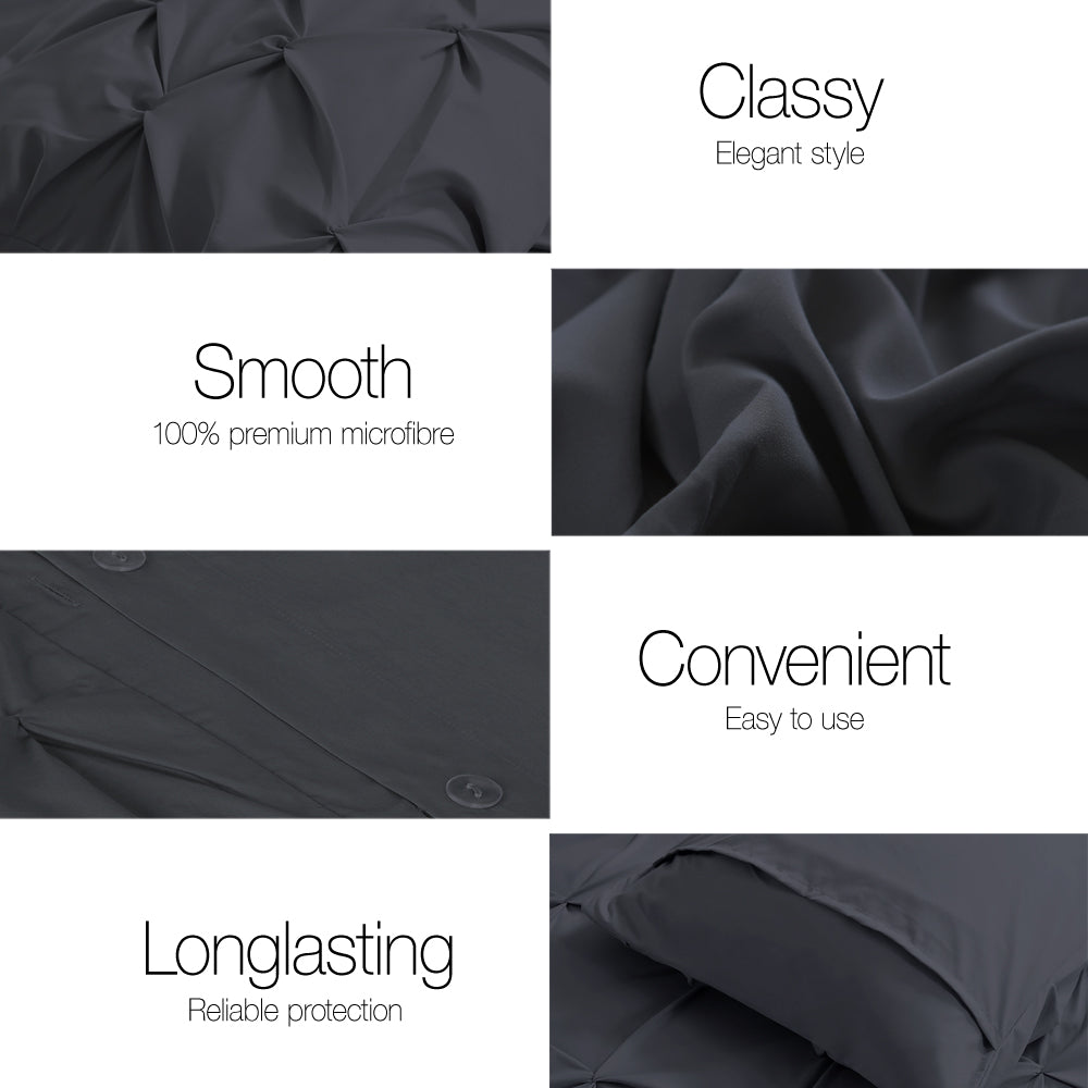 Bedding | Quilt Cover Set | Diamond Black | Super King