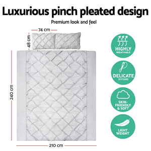 Bedding | Quilt Cover Set | Diamond Pinch Grey | King