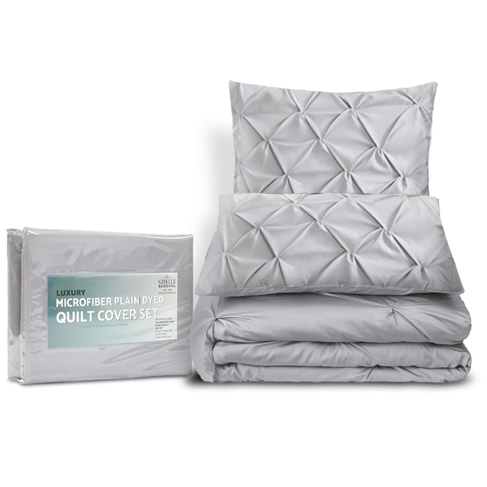 Bedding | Quilt Cover Set | Diamond Pinch Grey | King