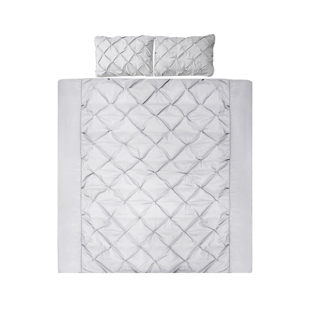 Bedding | Quilt Cover Set | Diamond Pinch Grey | Queen