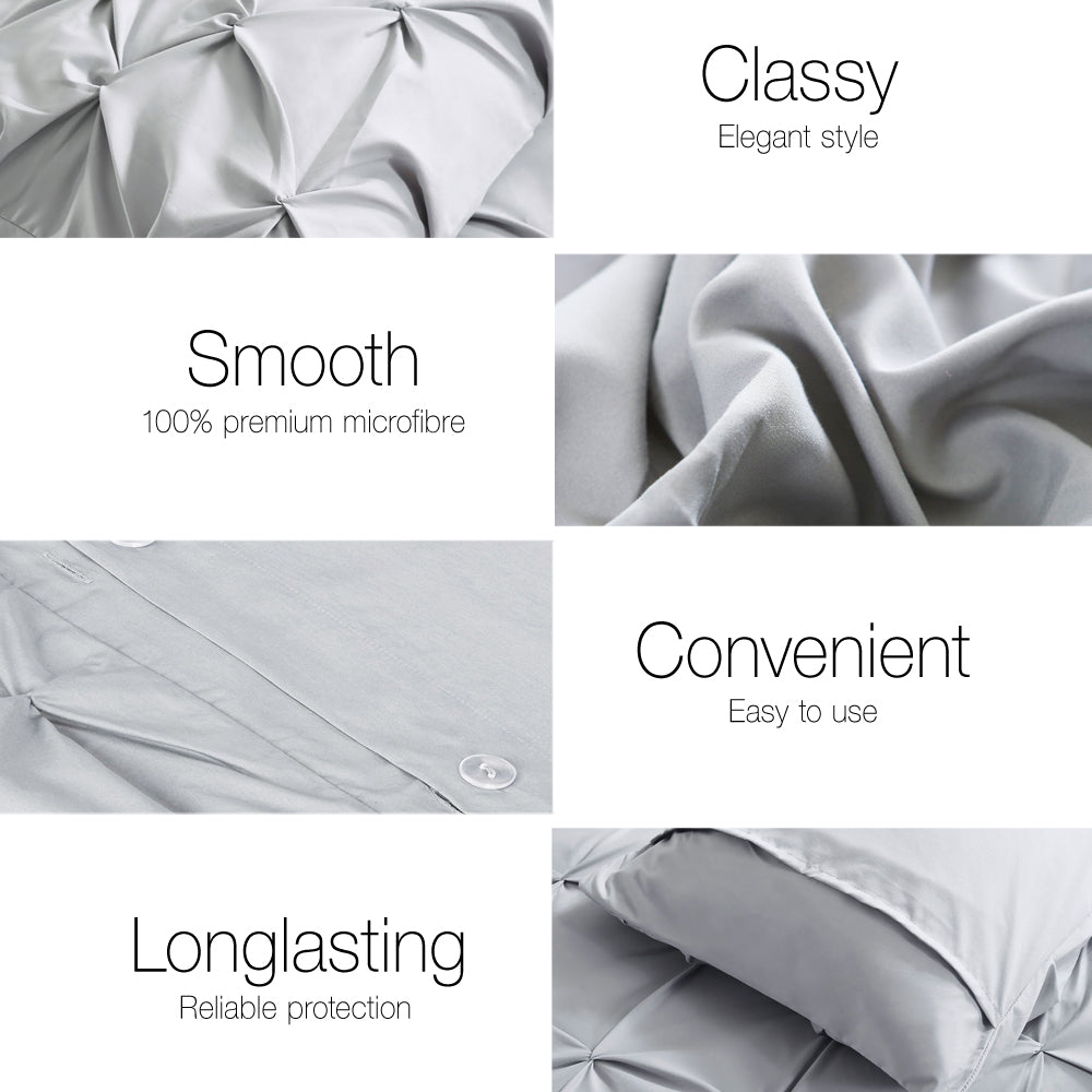 Bedding | Quilt Cover Set | Diamond Grey | Super King