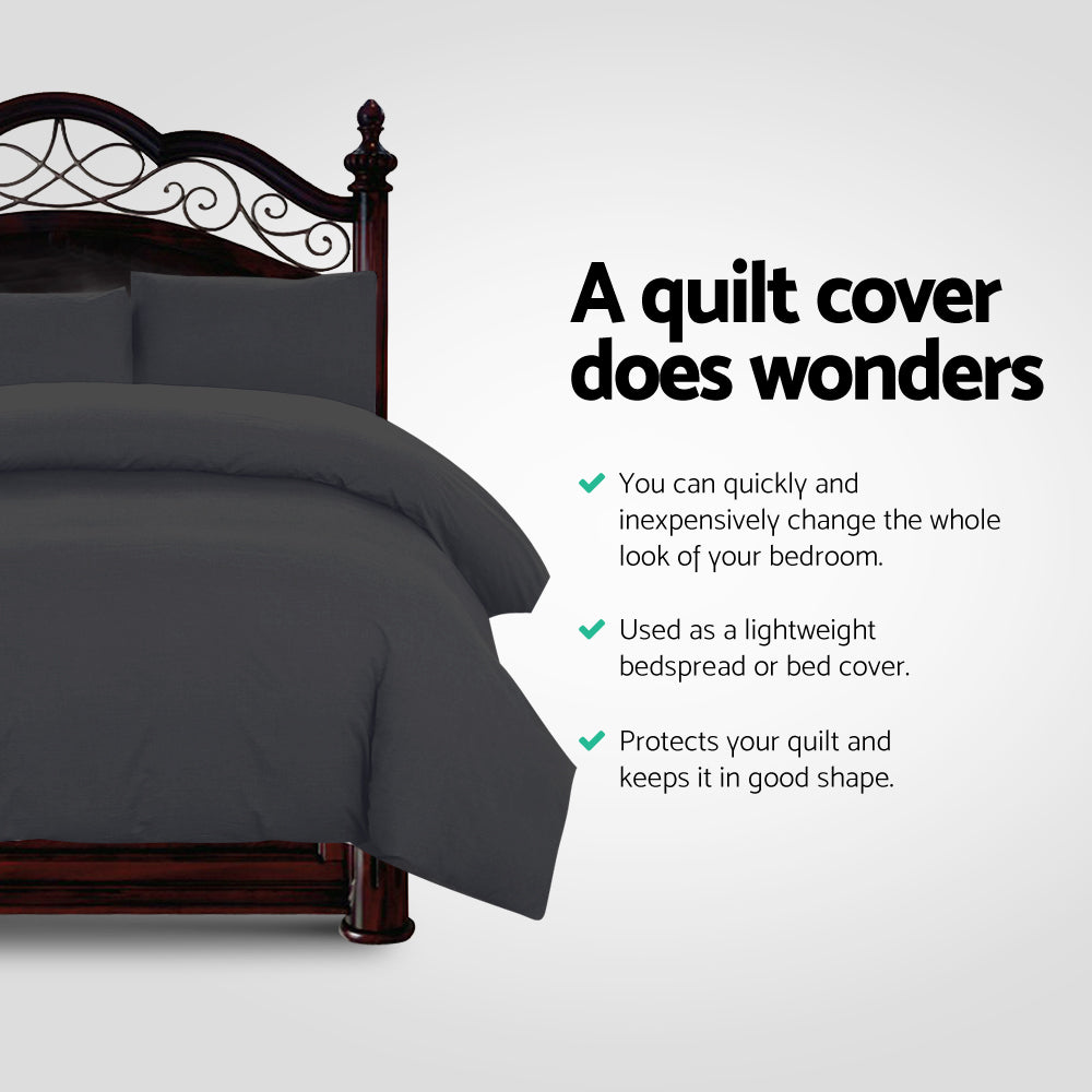 Bedding | Quilt Cover Set | Classic Black | Queen
