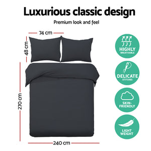 Bedding | Quilt Cover Set | Classic Black | Super King