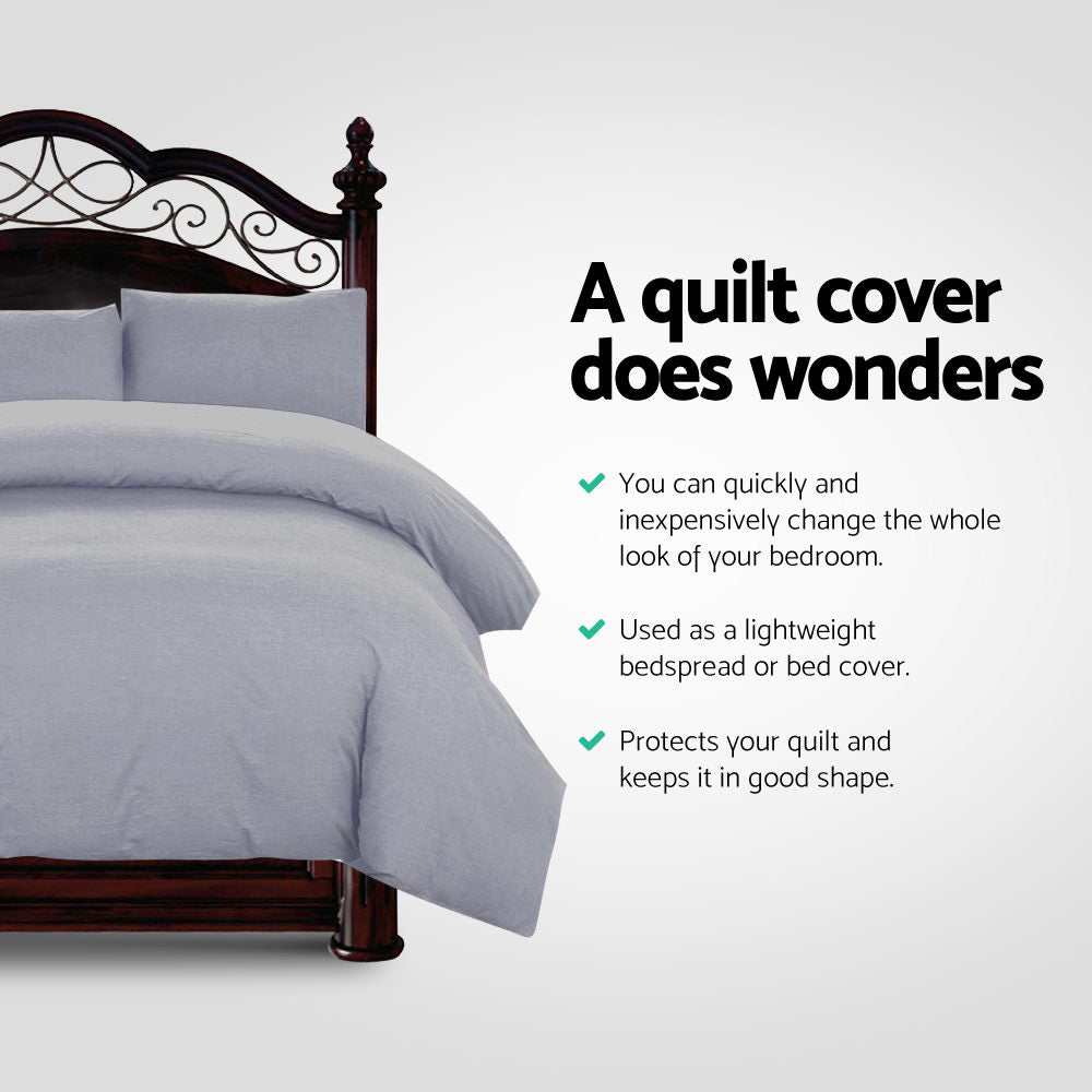 Bedding | Quilt Cover Set | Classic Grey | Queen