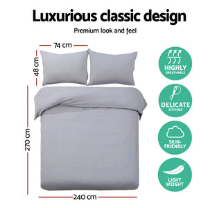 Bedding | Quilt Cover Set | Classic Grey | Super King