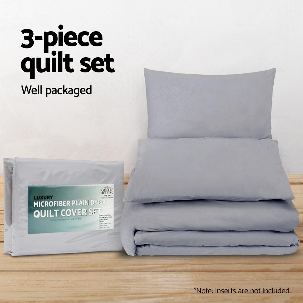 Bedding | Quilt Cover Set | Classic Grey | Super King