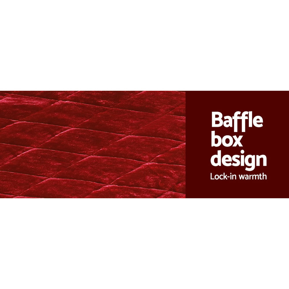 Bedding | Faux Mink Quilt | Burgundy | Queen