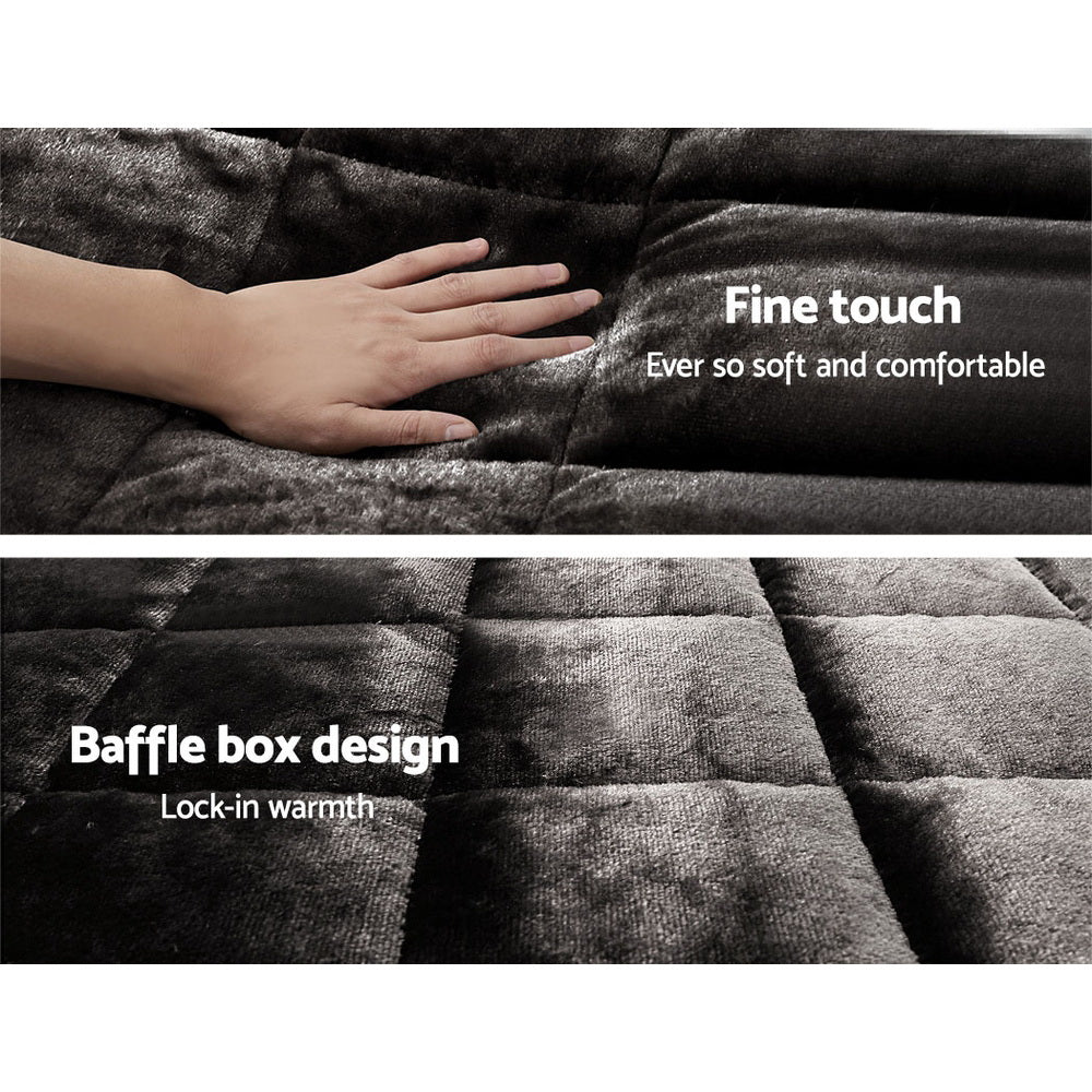 Bedding | Faux Mink Quilt | Charcoal | Super King