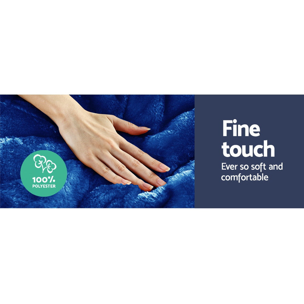 Bedding | Faux Mink Quilt | Blue | King