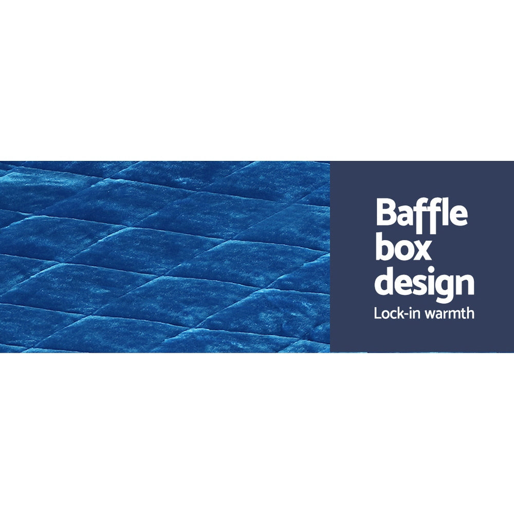 Bedding | Faux Mink Quilt | Blue | Queen