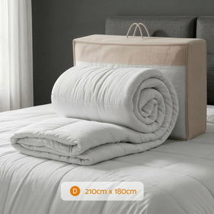 Giselle Bedding Wool Quilt 500GSM Thick Double Winter Doona Baffle Box Construction 100% Wool Filling