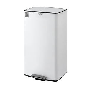 40L Pedal Bin | Kitchen Rubbish + Recycling | White