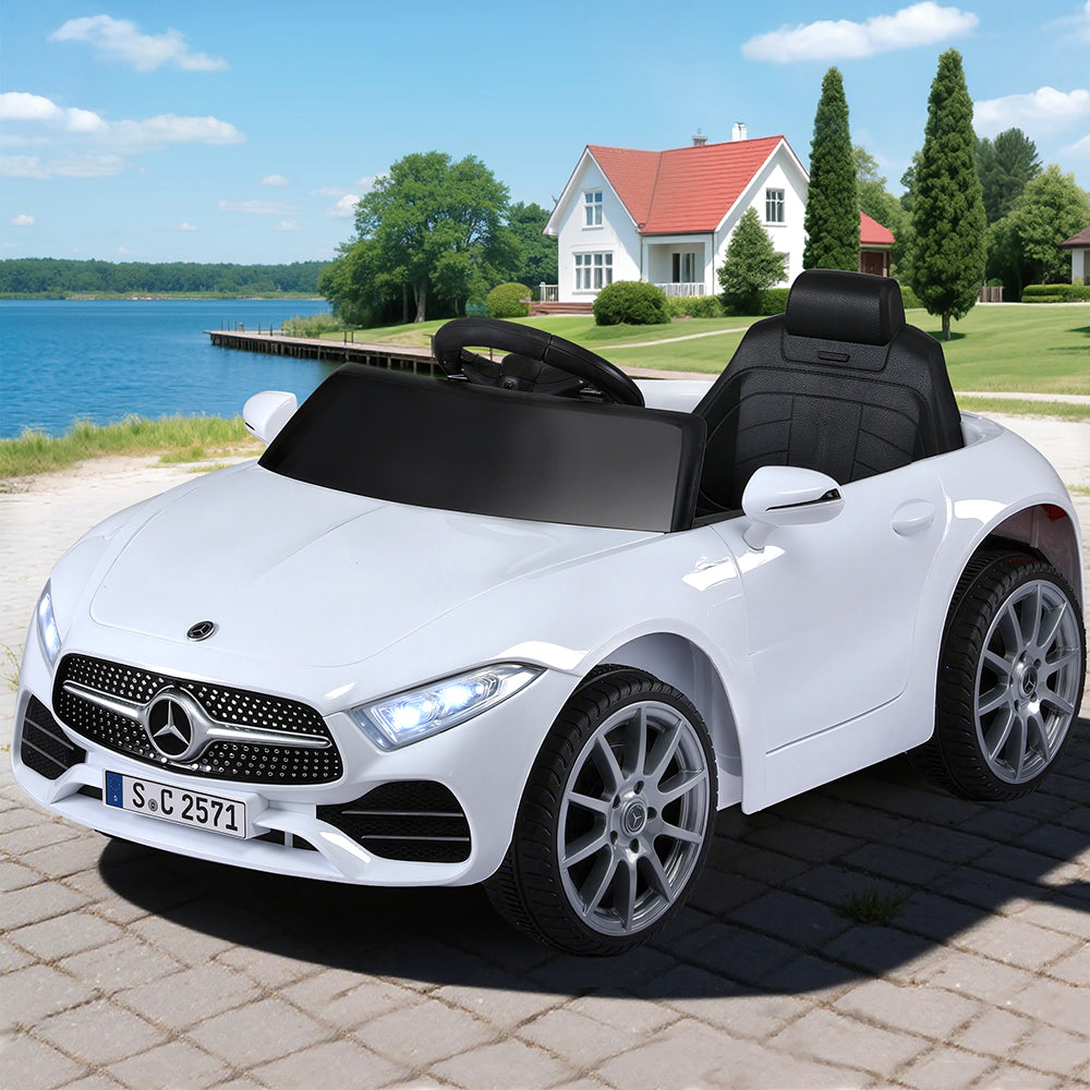 Kids Electric Ride-On Car | Licensed Outdoor Vehicle with Music & Remote Control | White