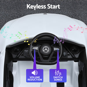 Kids Electric Ride-On Car | Licensed Outdoor Vehicle with Music & Remote Control | White