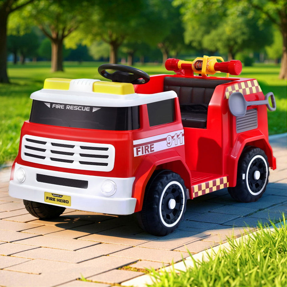 Rigo Kids Ride-On Fire Truck | Electric Toy Car with Water Gun & Music