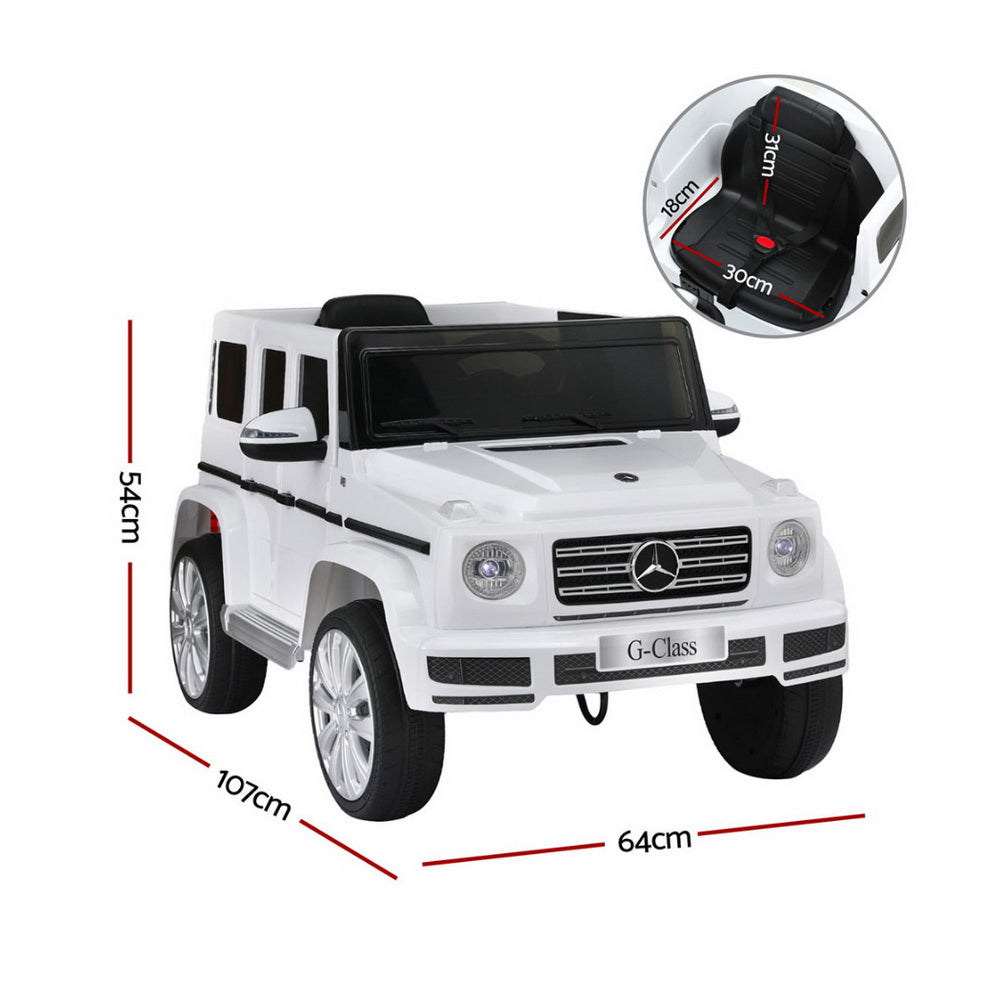 Kids Ride On Car | Licensed G500 | 12V | Electric with Remote & Horn | White