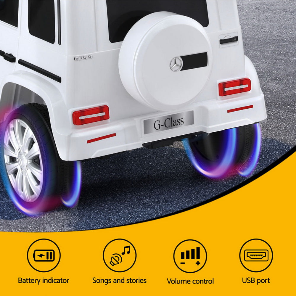 Kids Ride On Car | Licensed G500 | 12V | Electric with Remote & Horn | White