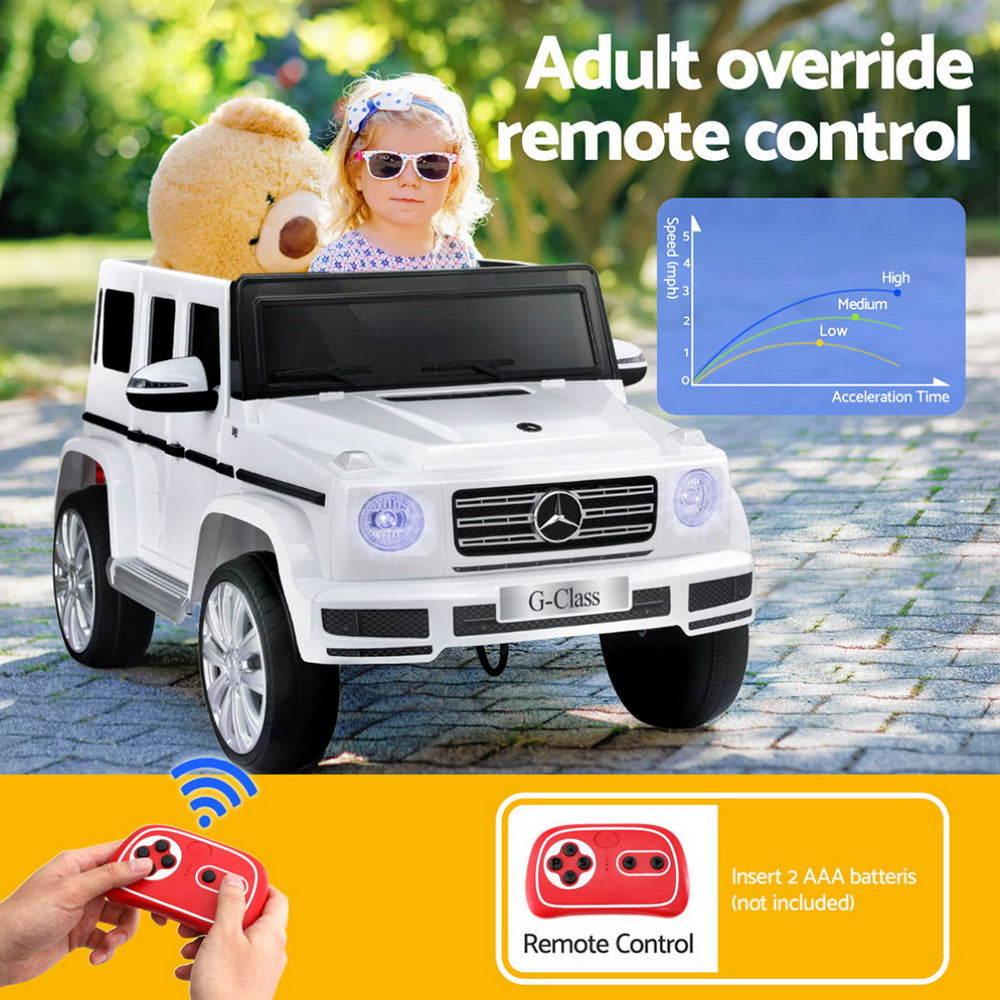 Kids Ride On Car | Licensed G500 | 12V | Electric with Remote & Horn | White