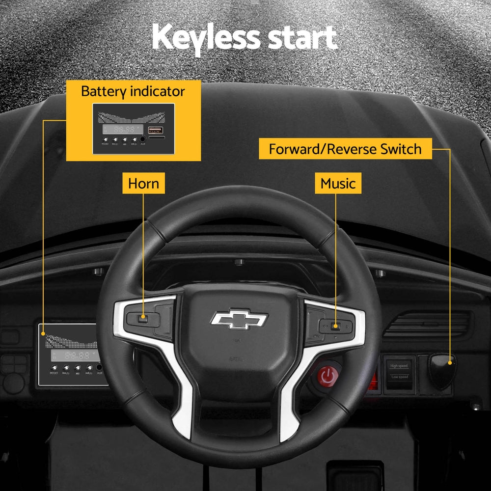 Kids Ride On Car | Licensed Chevrolet Tahoe | Electric Toys | Horn Remote | 12V | Black