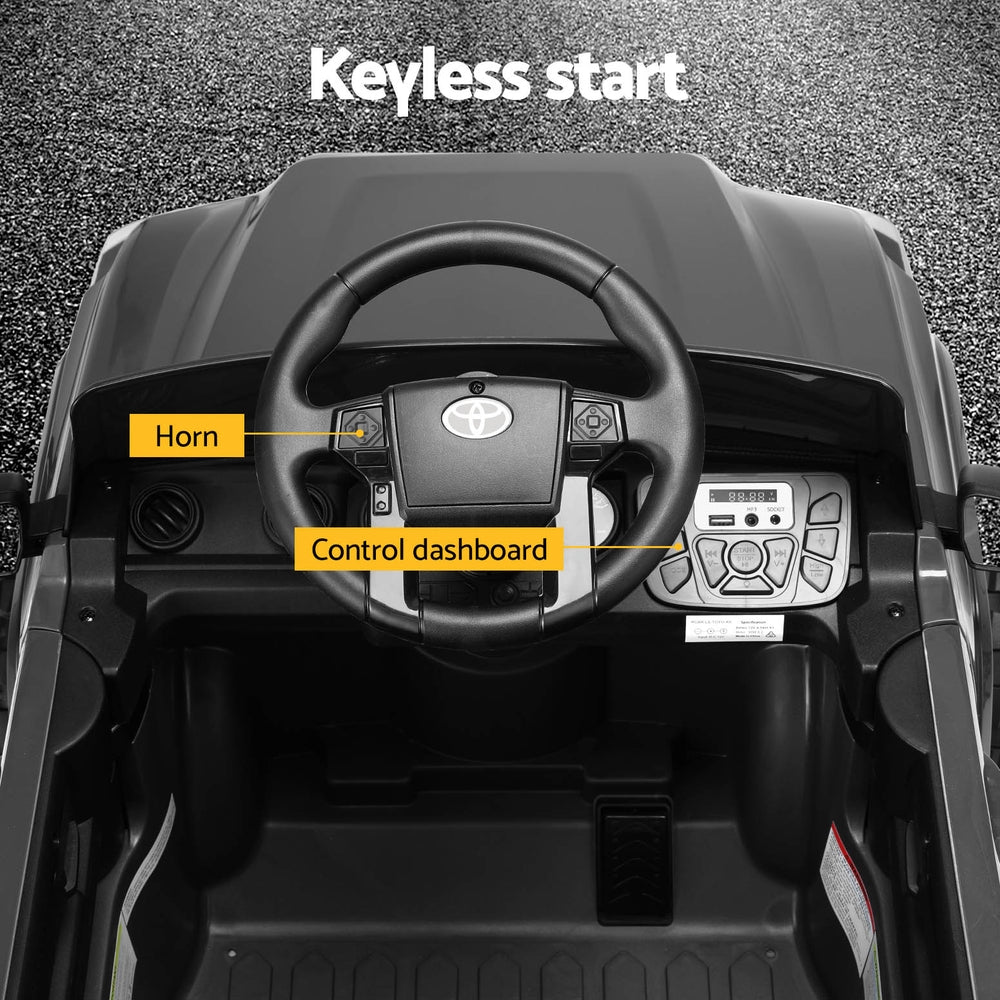 Kids Electric Ride On Car | Toyota Tacoma | Off Road Jeep Toy Cars | Remote | 12V | Grey