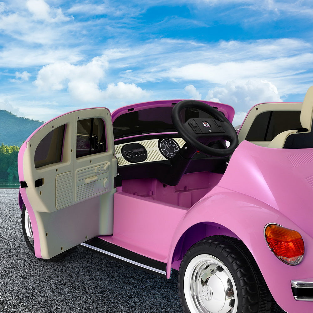 Kids Ride On Car | Licensed Volkswagen Beetle | Electric Toys | Horn Remote | 6V | Pink