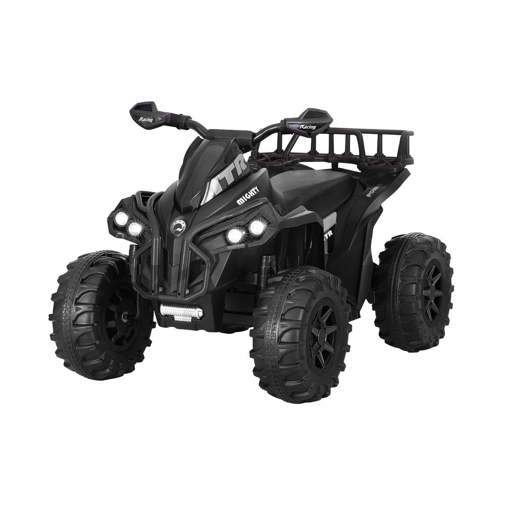 Rigo Kids Ride On Car | ATV Quad Motorbike | Storage Rack | Electric Toys | 12V | Black