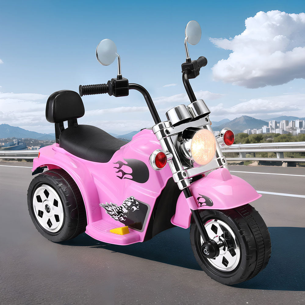 Rigo Kids Ride On Car | Motorcycle Motorbike | Electric Toys | Horn Music | 6V | Pink