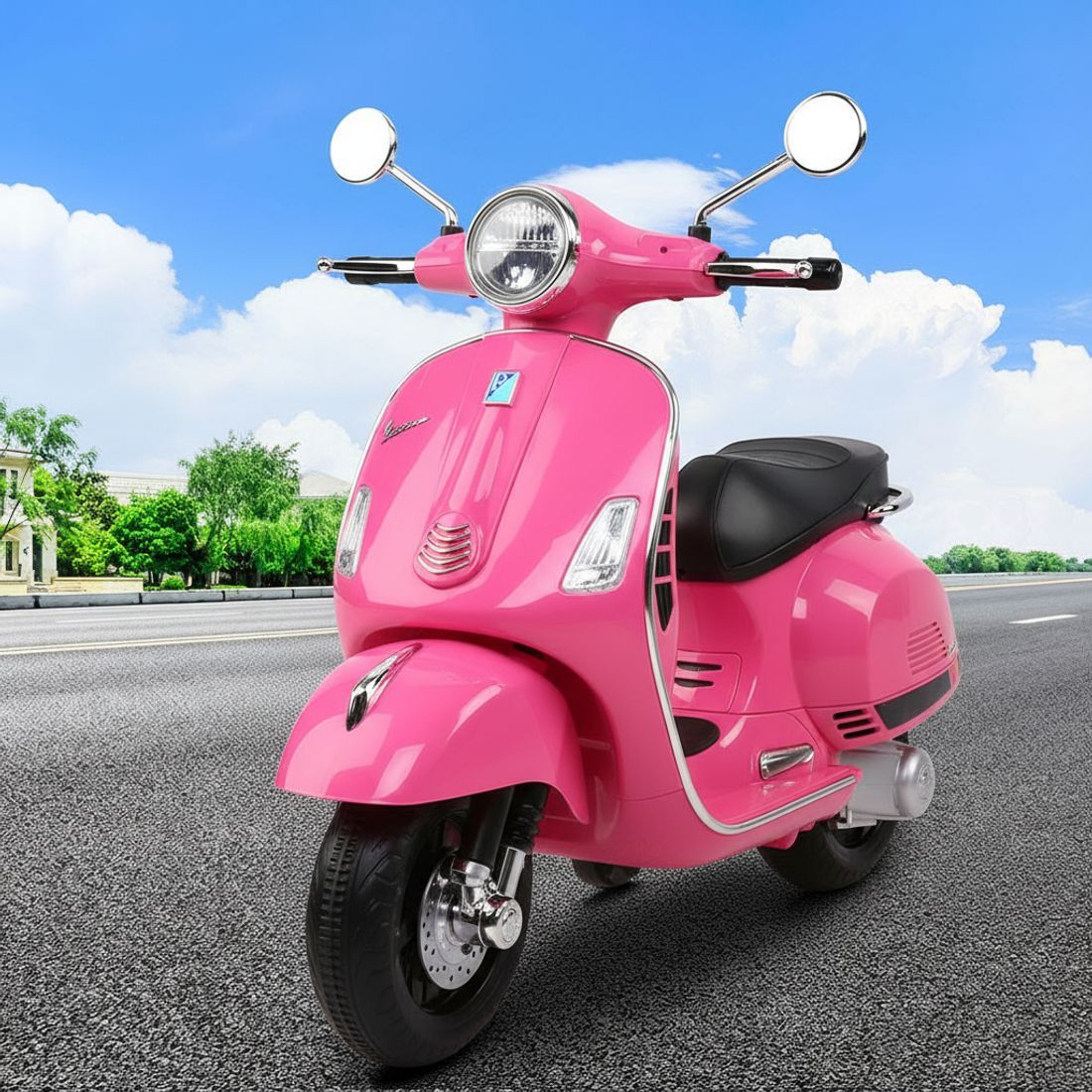 Electric Ride On Motorcycle | Vespa Licensed GTS | Pink