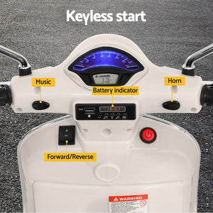 Electric Ride On Motorcycle | Vespa Licensed GTS | White